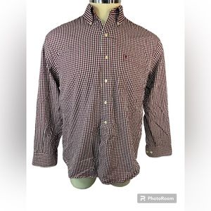 Izod Long Sleeve Button Up Plaid Shirt Men’s Large